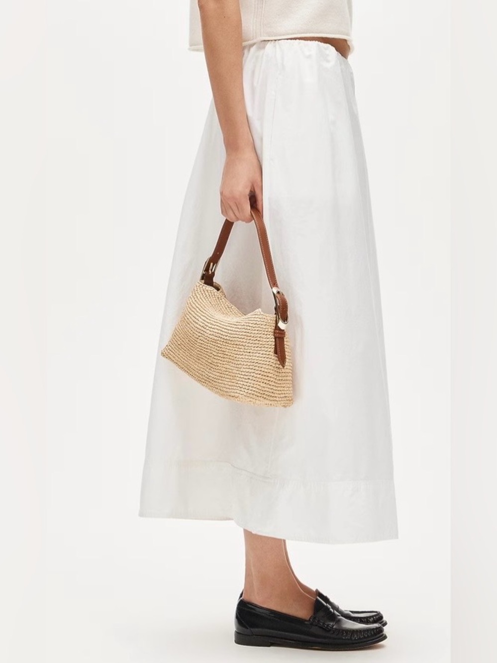 NEW J. Crew Berkeley small hand knotted shoulder bag in natural raffia CR882 - Picture 5 of 16